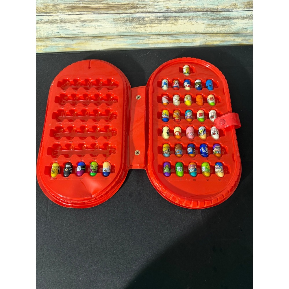 Mighty Beanz Collector Case Red Excellent 31 Figures Included Storage Organizer